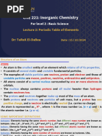 Lecture 2 Inorganic Chemistry CHE 211