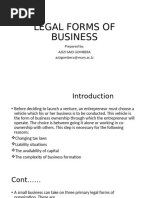 Legal Forms of Business