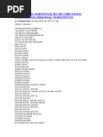 Tabela de Substituição de Circuitos Integrados Original Substituto