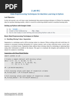 ML-Lab05-Data Preprocessing Techniques in Python