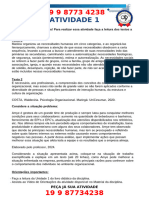 1 QUESTÃO Olá, Estudante! para Realizar Essa Atividade Faça A Leitura Dos Textos A Seguir Texto 1 Maslow Organizou As Necessidades Humana