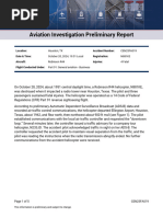 Aviation Investigation Preliminary Report