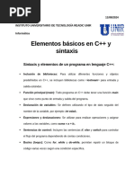 Elementos Básicos en C++ y Sintaxis