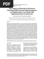 The Impact of Enterprise Resource Planning (ERP) System Implementation On Organization: Case Study ERP Implementation in Indonesia