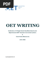 OET Writing Recent Benchmarks Corrected Letters