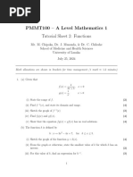 PMMT100 Tutorial Sheet 2