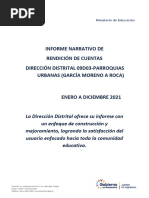 Informe Narrativo de Rendición de Cuentas Dirección Distrital 09D03-Parroquias Urbanas (García Moreno A Roca)