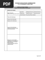 Apllication Form For Organizing Workshop