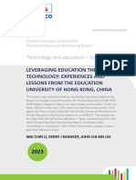 UNESCO - Leveraging Education Through Technology Experiences and Lessons From The Education University of Hong Kong, China