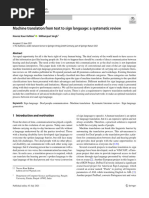 Machine Translation From Text To Sign Language: A Systematic Review