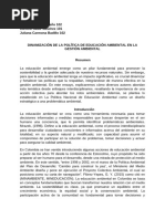 Educación Ambiental y Territorio Ensayo