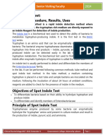 Indole Test Clinical Bacteriology MLT 3102