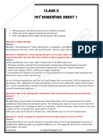 CLASS X BIOLOGY Chapter 8 - Heredity-HOMEWORK SHEET 1