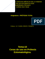 Protesis Total Tema 10 Ceras de Uso en Estomatologia