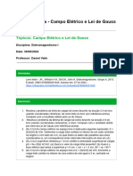 Pratica Guiada - Campo Eletrico Lei de Gauss-Eletromagnetismo-I-1