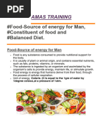 #Food-Source of Energy For Man, #Constituent of Food and #Balanced Diet