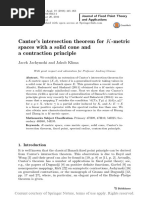 Cantors Intersection Theorem For K-Metric Spaces