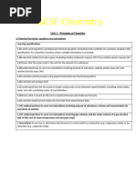 Y10 Term 2 Chemistry Student Checklist