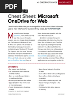 Microsoft OneDrive For Web Cheat Sheet