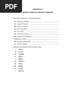 Chemical Names Exercise