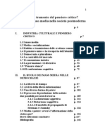 Eclissi o Tramonto Del Pensiero Critico. Il Ruolo Dei Mass Media Nella Società Postmodern