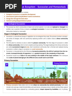 Functions of An Ecosystem - Succession and Homeostasis