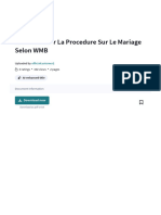 Condense Sur La Procedure Sur Le Mariage Selon WMB - Download Free PDF - Mariage - Église Chrétienne