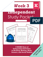 Independent Study Packet Kindergarten Week 3