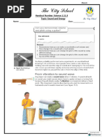 Sound and Energy - Handouts and Worksheet