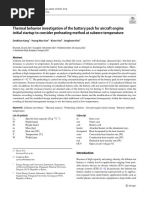 Thermal Behavior Investigation of The Battery Pack For Aircraft Engine Initial Startup To Consider Preheating Method at Subzero Temperature