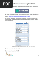 13 Frequency Distribution Table Using Pivot Table