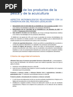 Calidad de Los Productos de La Pesca y de La Acuicultura