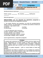 3°? Noviembre - Examen 01 Descubro Las Historias de Mi Comunidad (2024-2025)