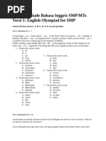 Soal Olimpiade Bahasa Inggris SMP