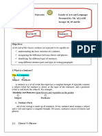 Grammar Lesson One Sentence Types