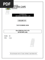 EC Maths Grade 10 November 2020 P1 and Memo