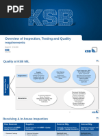 Overview of Inspection, Testing and Quality Requirements