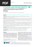 A Systematic Review and Meta-Analysis of Vertical Transmission Route of HIV in Ethiopia