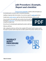 Product Audit Procedure Example, Plan, Report and Checklist