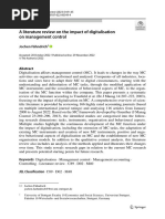 A Literature Review On The Impact of Digitalisation On Management Controljournal of Management Control