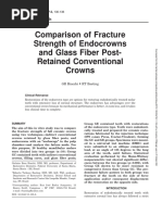 Comparison of Fracture Strength of Endocrowns and Glass Fiber Post - Retained Conventional Crowns