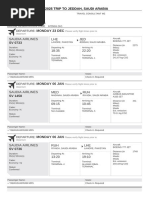 Travel Reservation December 23 For MRS IRAM TABASSUM