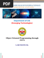 Lab Manual Object Oriented Programming Through JAVA