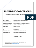 Procedimiento de Trabajo para Impermeabilización de Reservorios