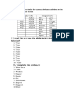 Statements: / Read The Text Are The True (/) or False (X) ?