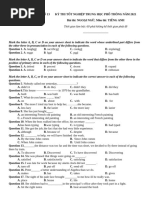 13. Đề thi thử TN THPT 2021 - Môn Tiếng Anh - Bộ đề chuẩn cấu trúc minh họa - Đề 13 - File word có lời giải