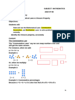 Lesson 1 - Mathematical Laws and Closure Property