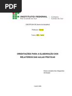 Relatorio de Aula Pratica de Quimica - Orientacoes