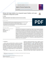 Energy and Exergy Analysis of An Integrated Organic Rankine Cycle-Vapor