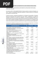 Analisis y Comentarios Del Presupuesto de Gasto Enfoque Por Resultados